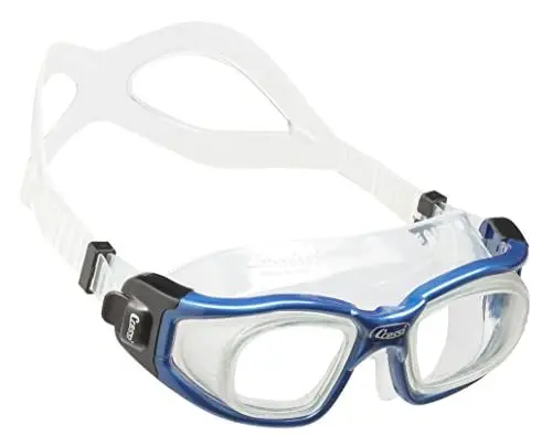 Produktbild: Cressi Swim Galileo Goggles Schwimmbrille Mit Gehärtetem Glas, Transparent/Blau Nery, Einheitsgröße