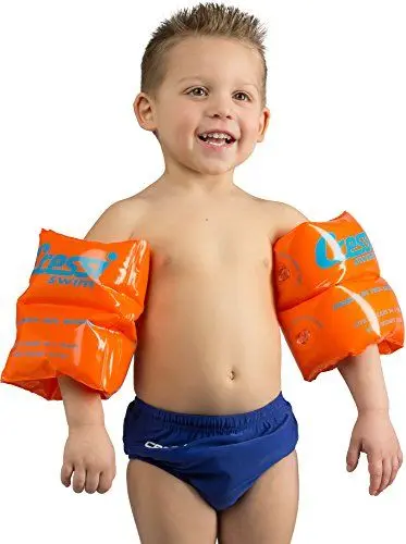 Produktbild: Cressi Swim Kinder Premium Arm Bands Schwimmflügel Schwimmhilfe 2-6 Jahre Aufblasbar, Orange, Max 25Kg