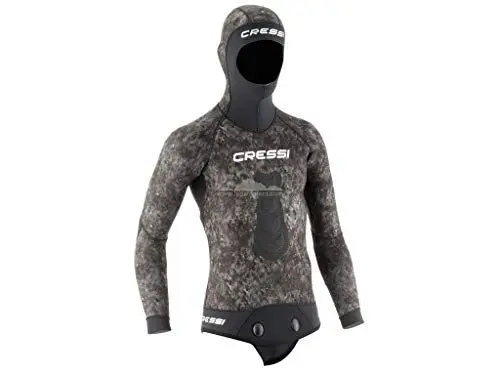 Produktbild: Cressi Tracina Jacket Wetsuit - Freitauchen und Fischen Neoprenanzug Jacke in Neopren Gefüttert Außen Glatt Innen, Erhältlich in der Version 3.5/5/7 mm für Männer