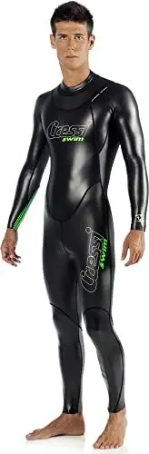 Produktbild: Cressi Triton Man All In One Swim Wetsuit 1.5mm - Neopren 1.5 mm High Density Glide Skin Einteiliger Schwimm-Neoprenanzug, Schwarz/Fluogrün, XXL, Herren