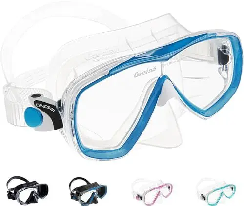 Produktbild: Cressi Unisex-Adult Estrella + Gamma Combo Set Premium Silikon Tauchmaske, Transparent/Blau, Einheitsgröße