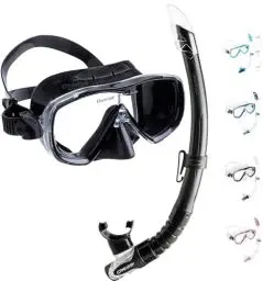 Produktbild: Cressi Unisex-Adult Gamma Estrella Mask + Snorkel Combo Set zum Schnorcheln und Tauchen, Schwarz/Schwarz, Einheitsgröße