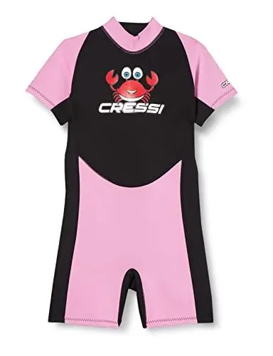 Produktbild: Cressi Unisex-Baby Smoby Shorty Wetsuit Neoprenanzug 2 mm für Kinder, Schwarz/Rosa, 8/9 Jahre