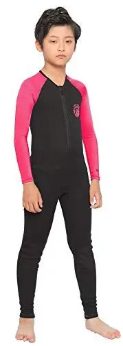 Produktbild: Cressi Unisex-Youth Little Shark Jr Monopiece Wetsuit Neoprenanzug Junior Einteiliger Neopren 2mm Ultrastretch, Schwarz/Rosa, 13/14 Jahre