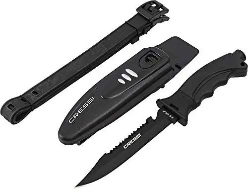 Produktbild: Cressi Unisex Erwachsene Borg Knife Tauchmesser Messerklinge, Schwarz, 26.5 cm
