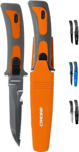 Produktbild: Cressi Unisex-Adult Vigo Knife Tauchermesser von Qualität, Grau/Orange, One Size