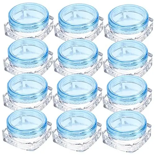 Produktbild: CRILSTYLEO 12St Flaschen aufbewahrungsdose storage boxes verstauungsboxen schmink behälter Make-up-Proben auslaufsichere Behälter Kosmetikprobenbehälter Boxen mit Gesichtscreme Plastik Blue