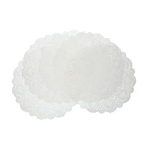 Produktbild: CRILSTYLEO Spitzendeckchenpapier Ölfestes Papierpad Back Und Kuchendeckchen Party-tischdekoration 140 Blatt Weiße Spitzenpapierdeckchen Runde Papiermatten