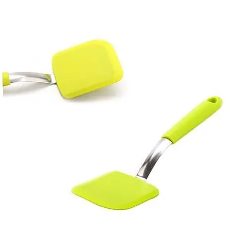 Produktbild: CRILSTYLEO 1stück Küchenutensil Silikon Pfannenwender Hitzebeständig Lebensmittelecht Ergonomischer Griff Für Kochen Und Backen Grün