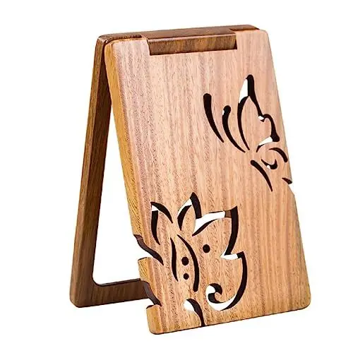 Produktbild: CRILSTYLEO 1 Stück Grüner Sandelholz-taschenspiegel Mit Gravur Großer Hand-schminkspiegel Mit Blume Robustes Material Für Unterwegs Modische Details