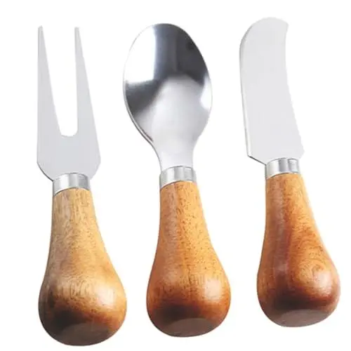 Produktbild: CRILSTYLEO Käsemesser-Set aus Edelstahl für die Küche Backwerkzeug Käsebrett Hobel Käseverteiler Käsegabel für Wurstwarenzubehör
