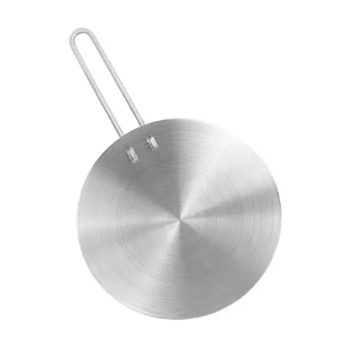 Produktbild: CRILSTYLEO 1 Satz Kücheninduktions-adapterplatte Hitzediffusor-simmerringplatte Wärmeverteiler Mit Griff Kochgeschirradapter Elektroherdplatte Induktionsscheibe Rostfreier Stahl Silver