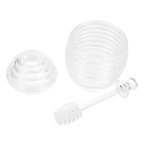 Produktbild: CRILSTYLEO 265 Ml Honig-vorratsglas Mit Schöpflöffel Durchsichtiger Honigtopf Mit Glatter Oberfläche Für Honig Sirup Pickles Und Mehr