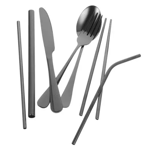 Produktbild: CRILSTYLEO Essstäbchen Löffel Essbesteck-set Edelstahl Besteck-set 1 Set Für Camping Und Küche