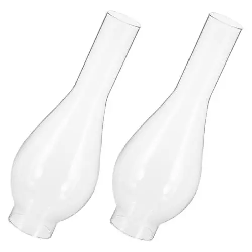 Produktbild: CRILSTYLEO 2Stücke Klarglas Lampenschirm für Öllampe Ersatzglas für Kerosinlampe Vintage Lampenschirm Langlebige Glaskolben für Petroleumlampe für Dekoration und Zubehör