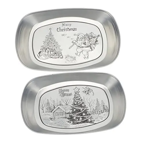 Produktbild: CRILSTYLEO 2St Obstteller in Retro-Bootsform Weihnachtsplätzchen Tablett weihnachtliches Serviertablett für den einzug lichtplatten Weihnachtsteller Salattablett Aufbewahrungsschale
