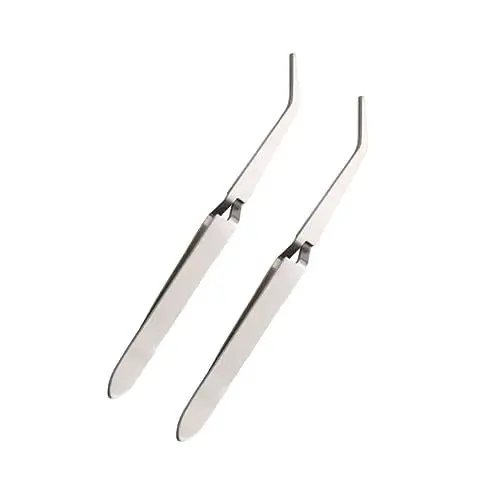 Produktbild: CRILSTYLEO 2St Professionelle Nagelpinzette Augenbrauenpinzette Pinzette für Gesichtshaare schräge Pinzette - Präzisionspinzette - Nailart-Pinzette Nail-Art-Clip Nagelkunst Pinzette