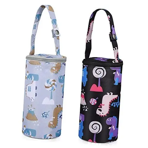 Produktbild: CRILSTYLEO 2er Satz Babyflaschentaschen Isoliertaschen Mit Milchflaschenbeutel Hängende Thermotaschen Für Einkaufswagen Kinderwagen