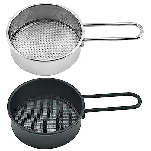 Produktbild: CRILSTYLEO 2 Stück Edelstahl Mehlsiebe Robuste Mehlsieb Set Für Präzises Backen Hochwertiges Küchenzubehör Feinmaschig Und Langlebig Praktisches Backwerkzeug