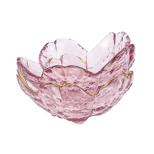 Produktbild: CRILSTYLEO 2er-set – Kirschblüten-soßenschalen – Tragbare Gewürzteller – Violette Gewürzuntertassen Aus Glas