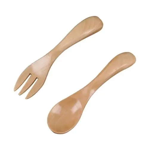 Produktbild: CRILSTYLEO Jungen- Und Mädchen-set 2-teilig Holzlöffel Jungen- Und Mädchen-geschirr Für Picknicks Partys Schulessen
