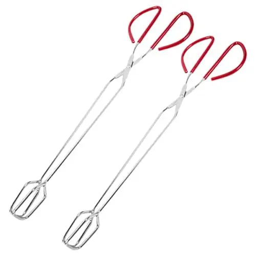 Produktbild: CRILSTYLEO 2st Holzkohleclip Buffetzange Grillzange Kochen Zusätzliche Küchenzange Grillwerkzeuge Bbq-scherenzange Grillkohleclip Grillzange Für Die Küche Grillclip Rot Eisen