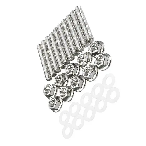 Produktbild: CRILSTYLEO 30st Krümmerbolzen Aus Edelstahl Auto Auspuffkrümmer Auspuffkrümmer-stehbolzensatz Aus Edelstahl Auspuffkrümmerschraube Muttern Für Stehbolzen Des Abgaskrümmers Silver