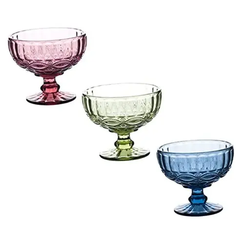 Produktbild: CRILSTYLEO Retro-stil 3pcs Schüssel Set Glas Mousse Tasse Dekorative Dessert Schüssel