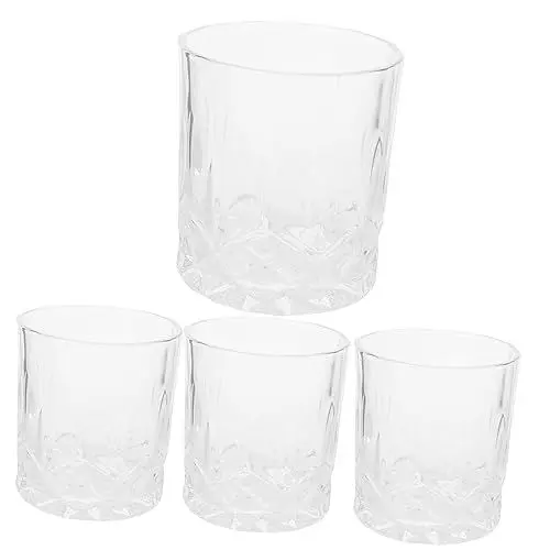 Produktbild: CRILSTYLEO 4 Stück Kristall Whiskygläser Set 300ml Premium Weingläser Für Whisky Bourbon Cocktailgläser Spülmaschinenfest Barzubehör
