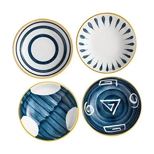 Produktbild: CRILSTYLEO 4-teiliges Keramik-gewürzschalen-set Sushi-teller Saucenschüssel Dip-schalen Vielseitig Einsetzbar Für Salate Und Snacks Für Besondere Anlässe