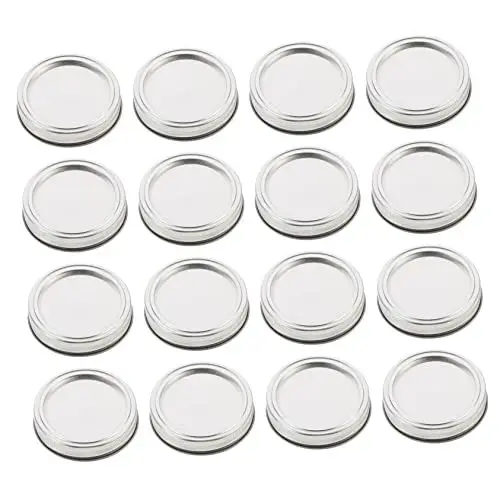 Produktbild: CRILSTYLEO 50er-set Glasdeckel Mit Breiter Öffnung Weißblech-glasdeckel Geteilter Deckel Zur Aufbewahrung Von Lebensmitteln