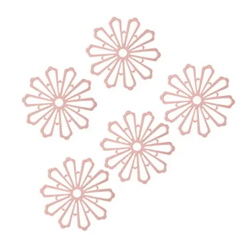 Produktbild: CRILSTYLEO 5er-Pack Blumen-Untersetzer isolierte Unterlage hitzebeständige Matte ausgehöhlte Untersetzer praktische Untersetzer Getränkehalter Rosa
