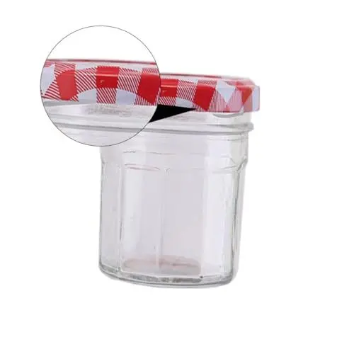 Produktbild: CRILSTYLEO 6 Stk Marmeladenglas klarer Behälter Gewürzgläser verschlossenes Glas Honiggläser lagercontainer Glasbehälter für Marmelade Honigglas aus Glas hohes weißes Glas rot