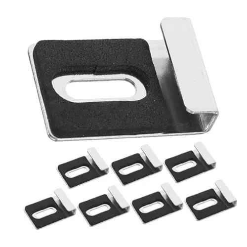 Produktbild: CRILSTYLEO 8 Stück Spiegelglasklemmen Edelstahl Glas Clips Regal Stützklammern Halterungen Für Badezimmerspiegel Unsichtbare Spiegel Clips