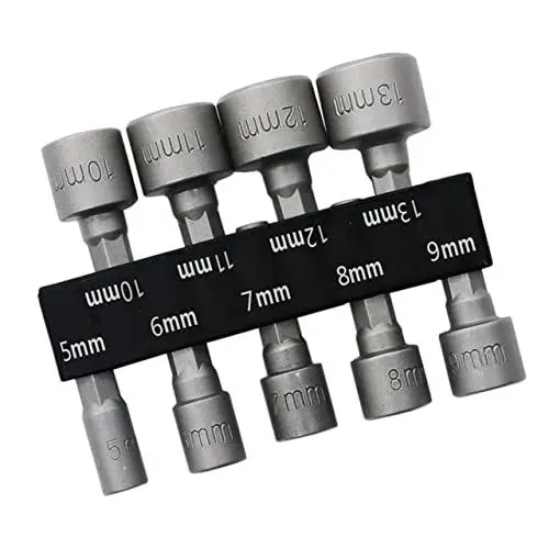 Produktbild: CRILSTYLEO 9-tlg Sechskantschaft-steckschlüssel-adapter 5-13 Mm Für Bohrer Werkzeugsatz Mit Chrom-vanadium-stahl Passend Für Heimwerker Und Maschinenreparatur