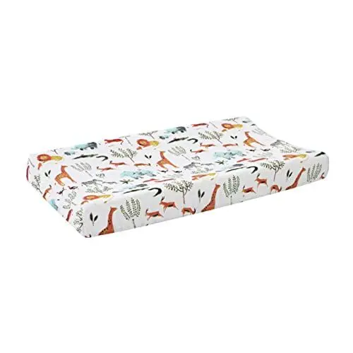 Produktbild: CRILSTYLEO Abnehmbarer Stoffbezug Tischstoßstangen für Wickeltischabdeckung für Kleinkinder Mattenbezug wechseln tiermotive Changing pad Wickelauflagen Wechselunterlage Polyester