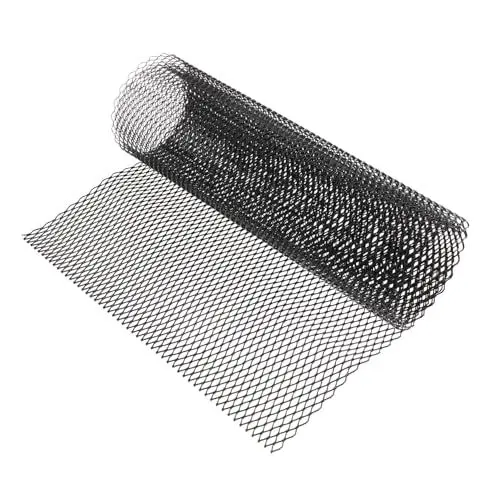 Produktbild: CRILSTYLEO Auto Front Grill Mesh Blatt Aluminium Legierung Einfach Installieren Universal Fit Schwarz Hexagonal 6x12