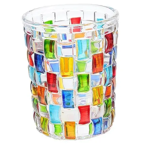 Produktbild: CRILSTYLEO Bemalte Wasserbecher Aus Glas Transparent Für Saft Kaffee Tee Und Wasser Einfach Und Praktisch