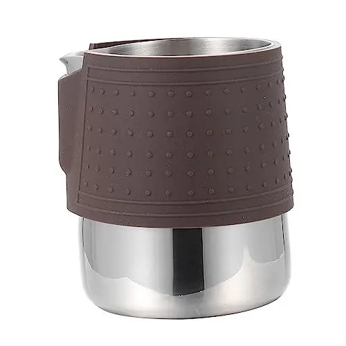 Produktbild: CRILSTYLEO Eleganter Kaffee-Latte-Maker 350 ml Milchkännchen aus Edelstahl Hitzeschutz für den täglichen Gebrauch