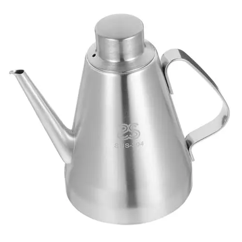 Produktbild: CRILSTYLEO Edelstahl Ölspender 700 Ml Mittlere Größe Essigflasche Staubdicht Soßenbehälter Küchengerät Ölausgießer Für Zuhause Und Restaurant 15 Cm