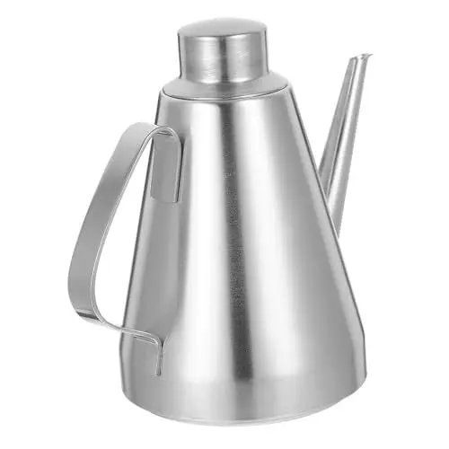 Produktbild: CRILSTYLEO Edelstahl Ölspender Essigflasche Staubdicht Soßenbehälter Küchengerät Für Zuhause Und Restaurant Ölausgießer Extra Große Größe