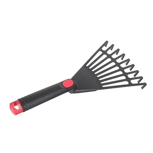 Produktbild: CRILSTYLEO Kleiner Gartenrechen Aus Kunststoff Handrechen Für Laub Und Gartenpflege Ergonomischer Griff Für Blumenbeete Und Kleine Gärten Sicher Und Komfortabel Der Anwendung