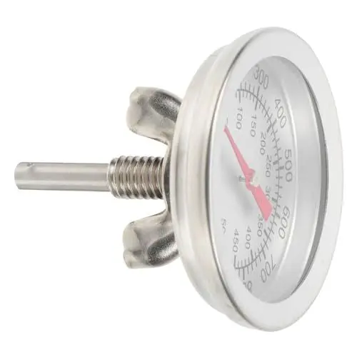 Produktbild: CRILSTYLEO Grillthermometer Raucherthermometer Fleisch für den Ofen kochen bbq temperatur messgerät Pizzaöfen für draußen Küchengerät thermometer aus edelstahl Grillzubehör Metall Weiß