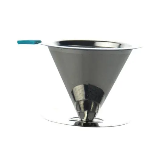 Produktbild: CRILSTYLEO Edelstahl-kaffeefilter Praktischer Kaffeetropfer Mit Silbernem Sockel Für Zuhause Temperaturbeständig Verschleißfest Leicht Zu Bedienen