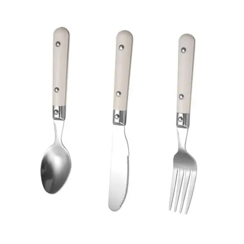Produktbild: CRILSTYLEO Kindergeschirr Set Edelstahl Kinder Besteckset Mit Messer Löffel Robust Und Sicher Ideal Für Kinderhände