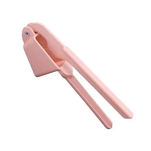Produktbild: CRILSTYLEO Knoblauchschneider rostfreier Ingwerstampfer Knoblauchwippe Werkzeug zum Zerkleinern von Knoblauch Knoblauchhalter kartoffelstampfer kartoffelpüree Pasta-Sauce Knoblauchmühle Rosa