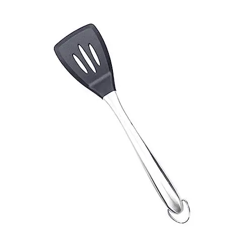 Produktbild: CRILSTYLEO Schlitzspatel Aus Silikon Antihaftbeschichtet Hitzebeständig Küchenutensil Mit Edelstahlgriff Einfach Zu Verstauen