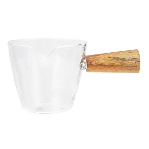 Produktbild: CRILSTYLEO Milchkanne kaffeetassen für den einzug kaffeehäferl coffee pots milchglas creamer Kaffee Kunst Milchkrug Saftbehälter Sirup Espresso-Schnapsglas Kaffeebar-Zubehör hölzern