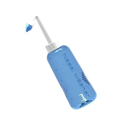 Produktbild: CRILSTYLEO Nasenspülflasche 500 Ml Nasendusche Mit 2 Düsen Nasenreinigungsflasche Zum Spülen Der Nebenhöhlen Für Erwachsene Und Kinder