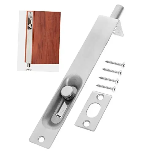 Produktbild: CRILSTYLEO Sicherheits Türverriegelung Aus Edelstahl Versteckter Riegel 15 Cm Bündig Für Haustüren 6 Zoll Robuster Türverschluss Premium Qualität